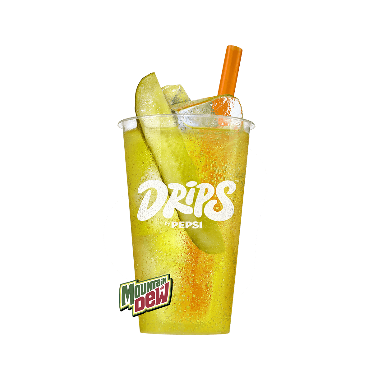Mountain Dew Chill Dill presented in a glass
