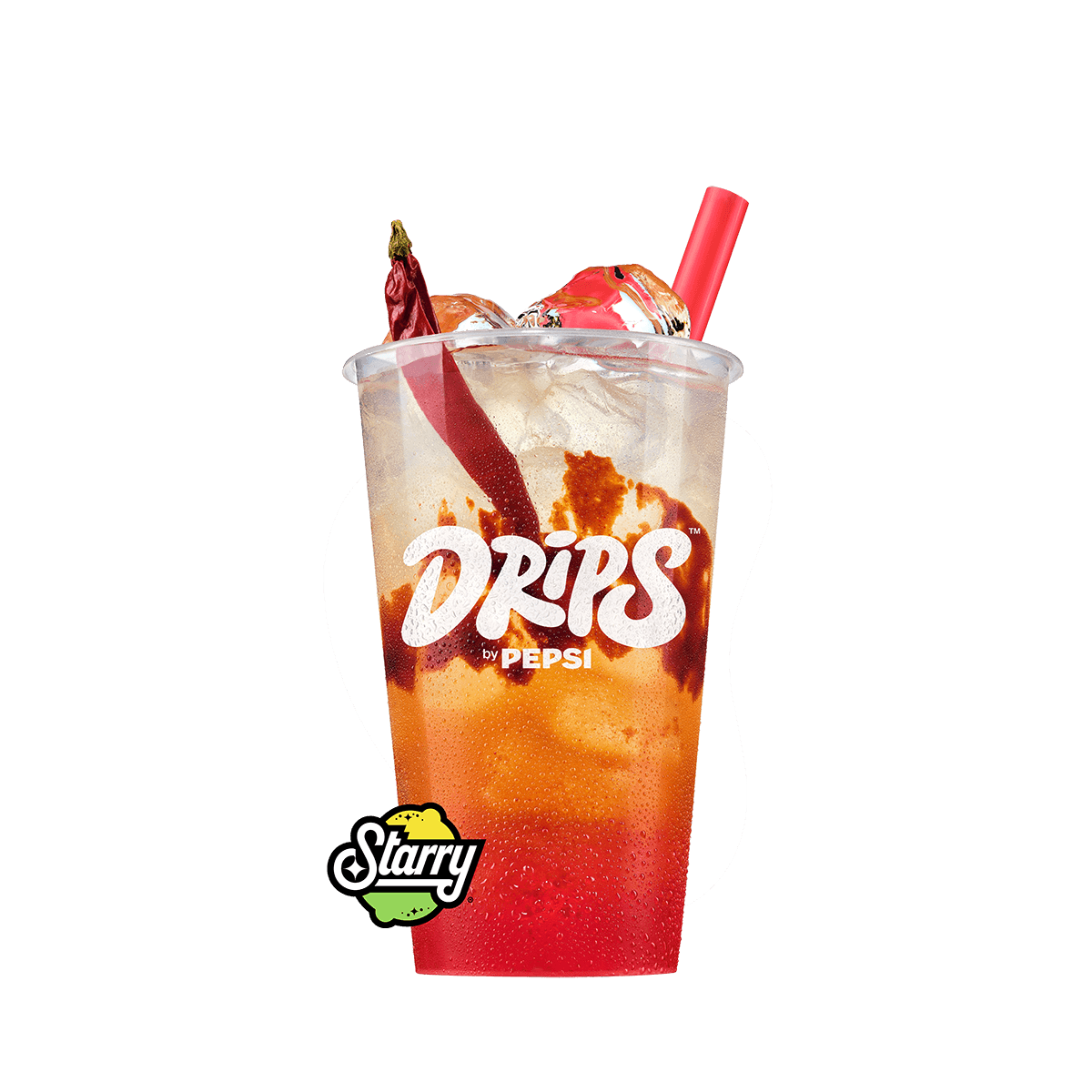 Starry Full Stop presented in a glass