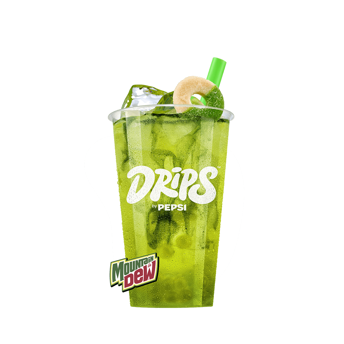 Mountain Dew Go Mode presented in a glass