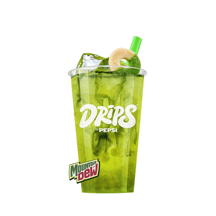 Mountain Dew Go Mode presented in a glass